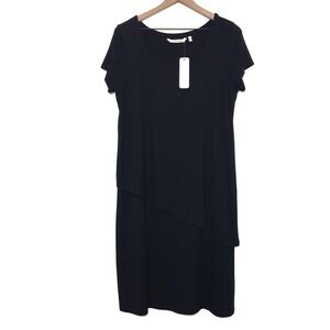 SOFT SURROUNDINGS Leah Black Layered T-Shirt Dress NWT M